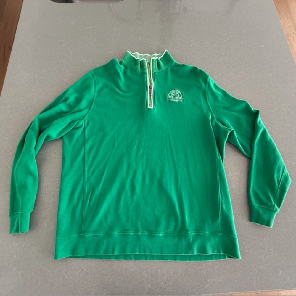 Men's Lahinch Golf Club (Ireland) 1/4 Zip Bobby Jones Kelly Green Pullover EUC